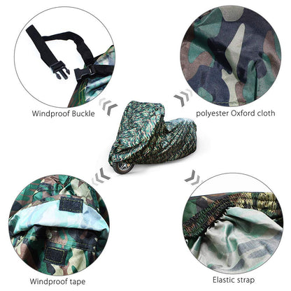 LotFancy Motorcycle Cover - All Weather Deluxe Waterproof Bike Tarp for Scooter Moped Cruiser etc.