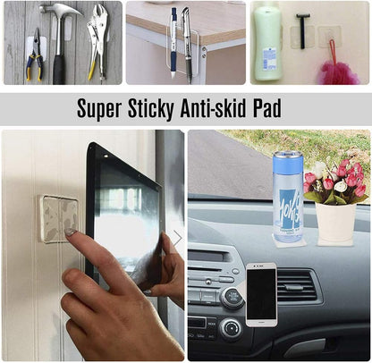 Super Sticky Silicone Gel Pads, Clear Anti Slip Pads, Reusable Non Slip Mat, Removable Gripping Pad, Cell Phone Holder for Car Dashboard Office House Glass Mirrors