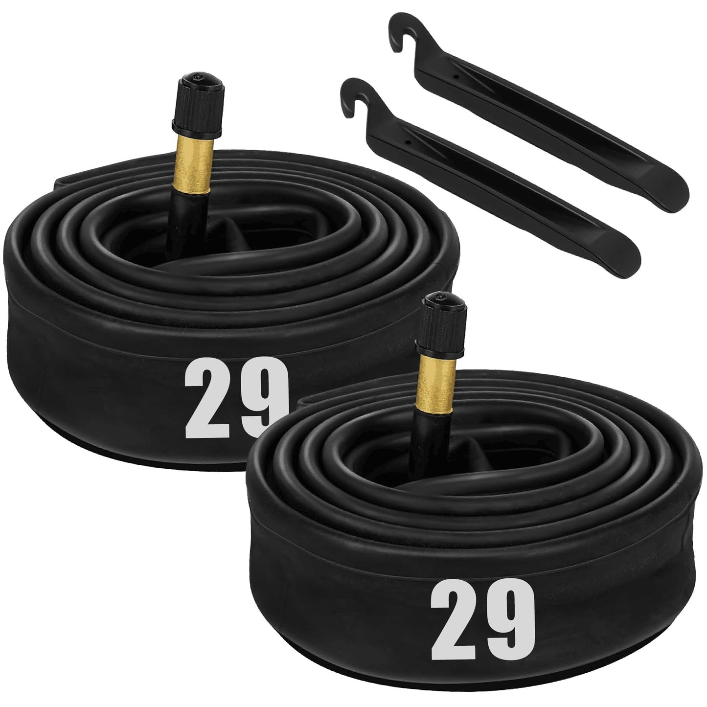 LotFancy 27.5/29 inch Mountain Bike Tube, 2PCS 27.5 x 1.75/1.95/2.125/2.3/2.4, 29 x 1.75/1.95/2.125/2.3/2.4 Bicycle Inner Tubes, 42mm Presta Valve, 2 Tire Levers Included