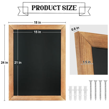 Magnetic Chalkboard Sign, Wood Framed Blackboard, Rustic Chalk Board Easel for Menu Kitchen Wedding Farmhouse Décor, Tabletop or Wall Hanging Display