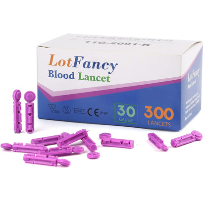 LotFancy Lancets for Blood Testing, 30 Gauge,  Twist Top Lancets for Glucose Diabetes Testing, Sterile, Disposable, Diabetic Supplies, Blood Sugar Test