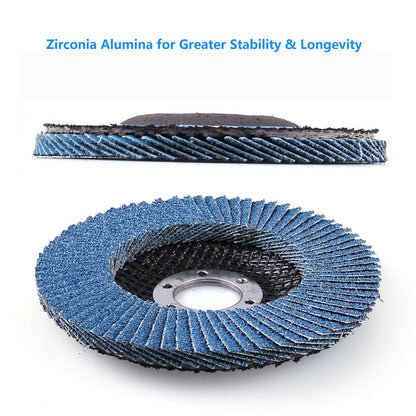 LotFancy 120 Grit Flap Disc, 4.5 Inch Sanding Grinding Wheels, 10PCS Zirconia Alumina Abrasive