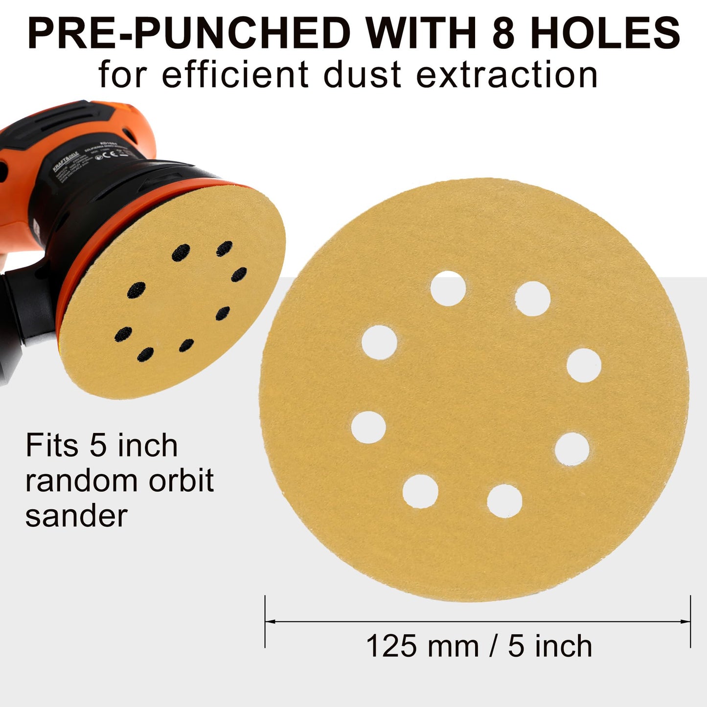 LotFancy Dustless Hook-and-Loop Sanding Disc Sander Paper