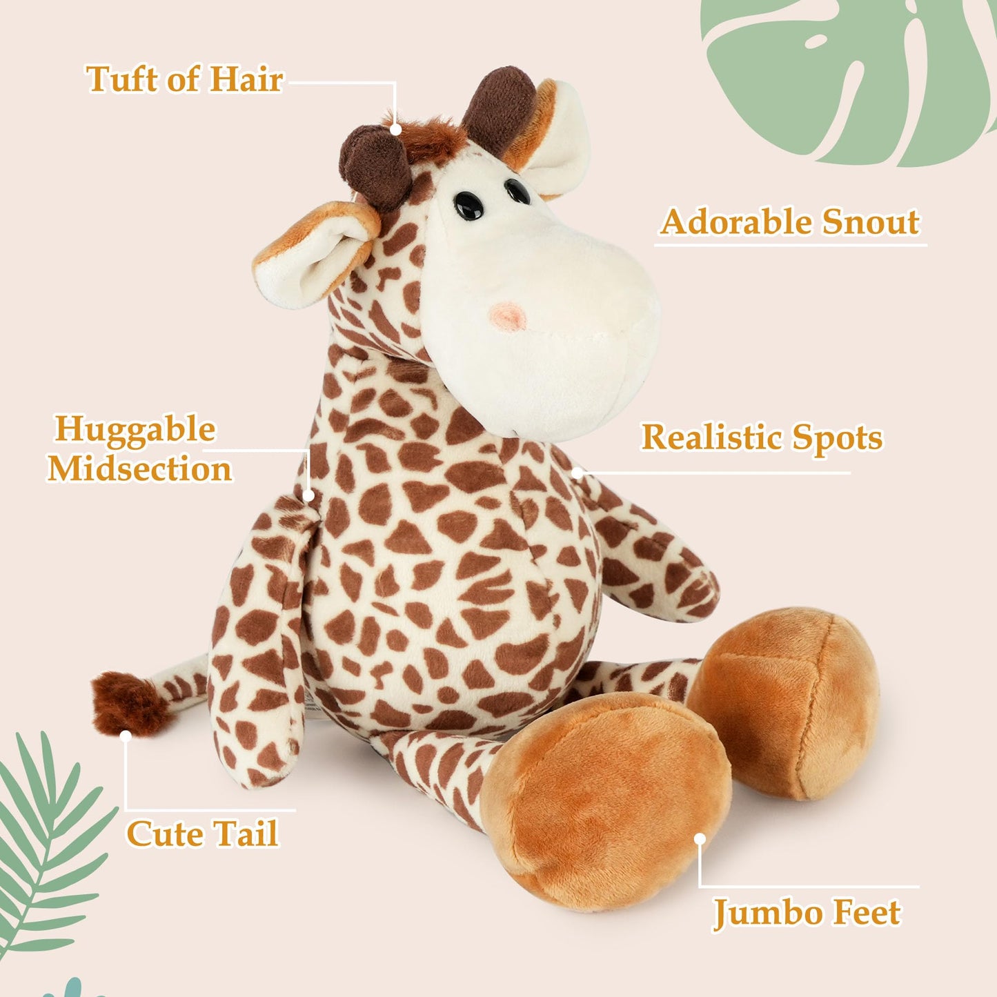 BenBen Giraffe Stuffed Animal, 12” Baby Giraffe Plush Toy, Cute Plushie Gift for Kids Boys Girls Baby Shower, Christmas