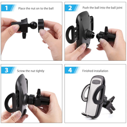 LotFancy Air Vent Car Phone Mount, Universal Cell Phone Holder with 360°Rotation, Mobile Phone Car Mount Cradle with One Touch Design Compatible with Phone 11 Pro Max/XR/XS Max/XS/X/8/8 Plus/7
