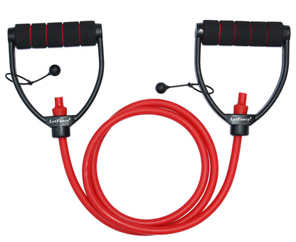 LotFancy Exercise Resistance Band Adjustable Workout Band Tube with Foam Handles, 59-Inch Length, for Fitness Gym Yoga Boxing Training