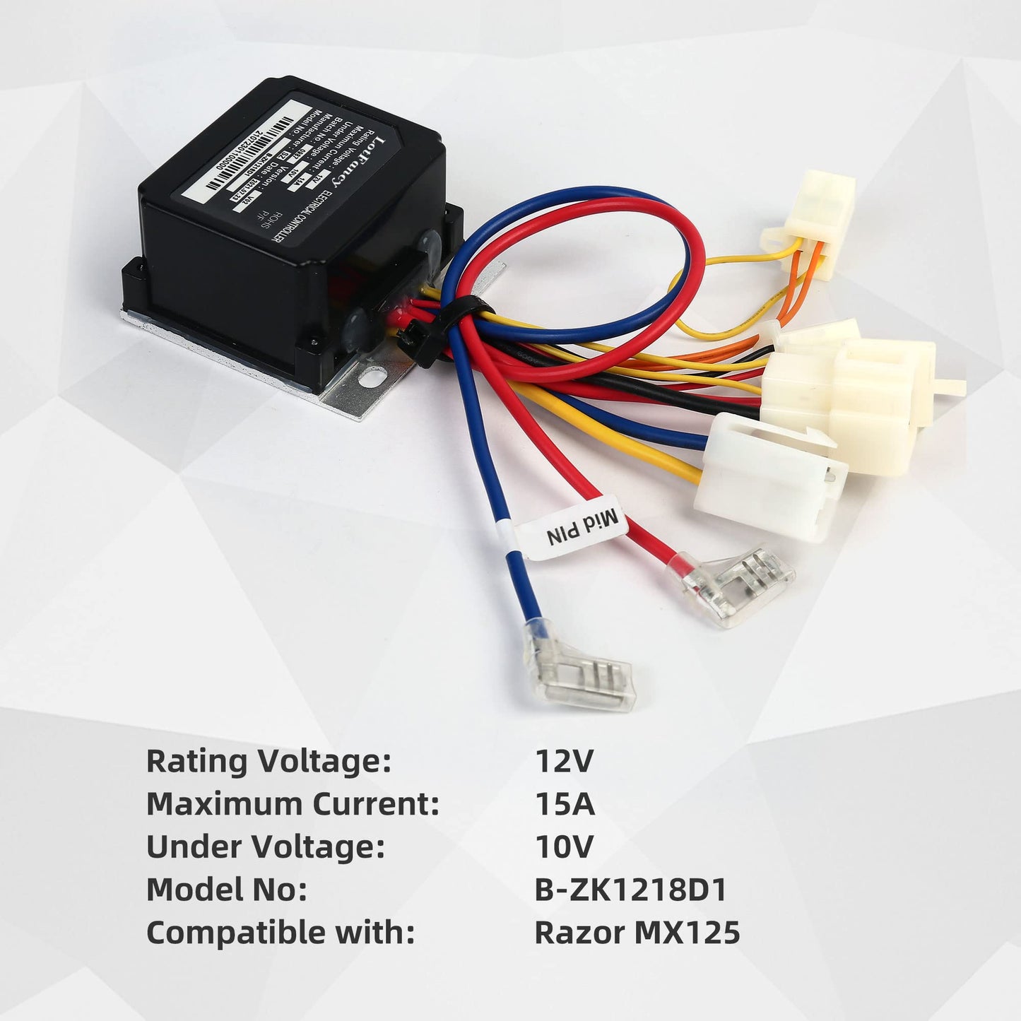 12V Electrical Controller for Razor MX125, 7 Connectors, Model B-ZK1218D1