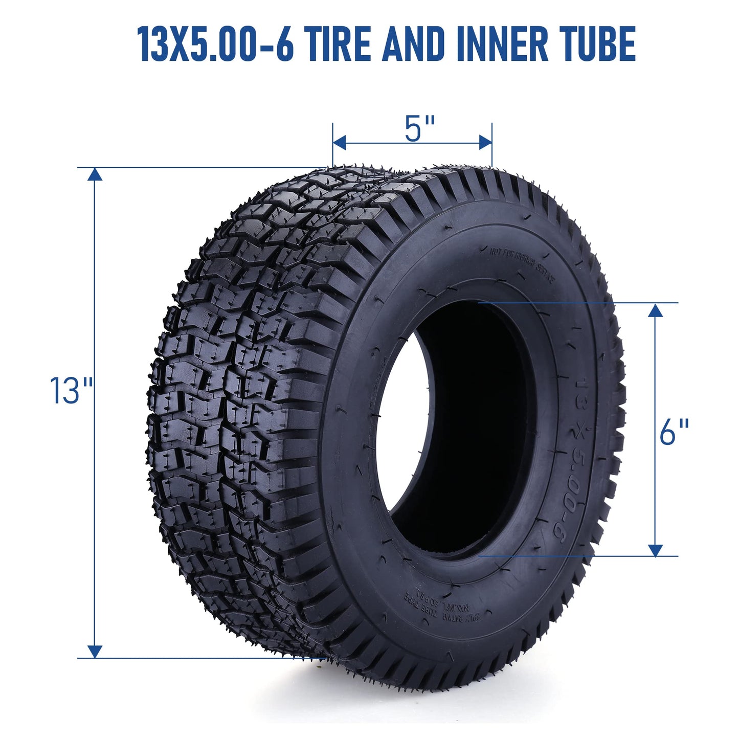 Tire & Inner Tube Set for Razor Dirt Quad and Go Kart, Dirt Bike, ATV, Yard Tractors, Lawn Mower, Wagons, Hand Trucks, Premium Replacement Tire Inner Tube with Bent Metal Valve Stem