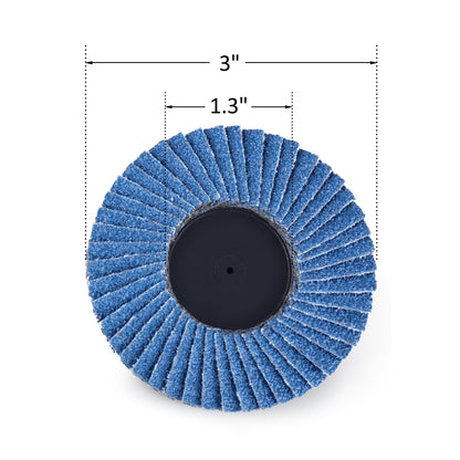 LotFancy 3 Inch Roll Lock Flap Disc - Zirconia Alumina Grinding Sanding Disc Flat Wheels