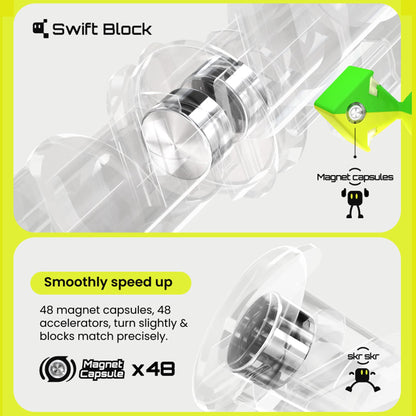 Swift Block 355S Cube 3x3, Magnetic Speed Cube, 48 Magnets Magic Cube, Stickerless, Fast Smooth Puzzle for Kids and Adult