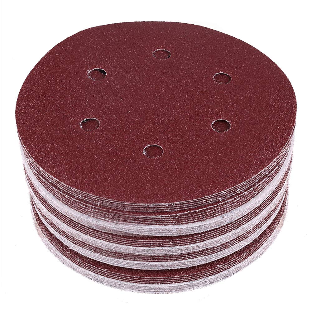 100 Grit Sanding Disc, 90PCS 6 Inch 6 Holes Sandpaper, LotFancy Hook and Loop Random Orbit Sander Paper