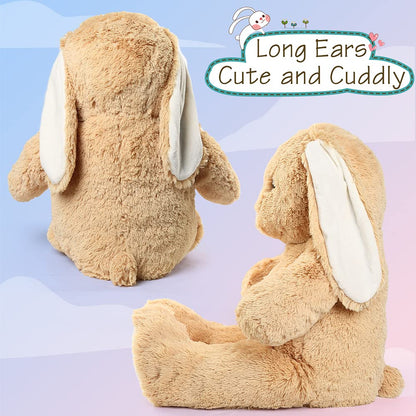 BenBen Bunny Stuffed Animal 3FT, Jumbo Soft Rabbit Plush Toy, Lop-Eared Brown Bunny Plushie (36 inches Tall)