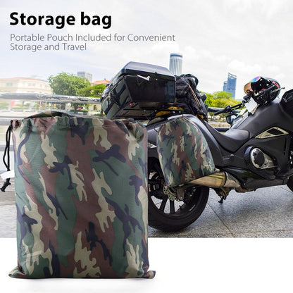 LotFancy Motorcycle Cover - All Weather Deluxe Waterproof Bike Tarp for Scooter Moped Cruiser etc.