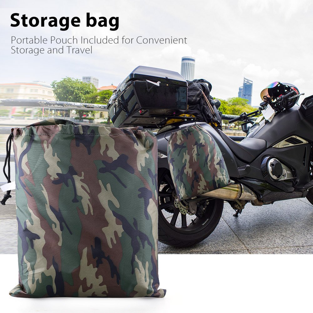 LotFancy Motorcycle Cover - All Weather Deluxe Waterproof Bike Tarp for Scooter Moped Cruiser etc.