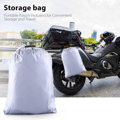 LotFancy Motorcycle Cover - All Weather Deluxe Waterproof Bike Tarp for Scooter Moped Cruiser etc.