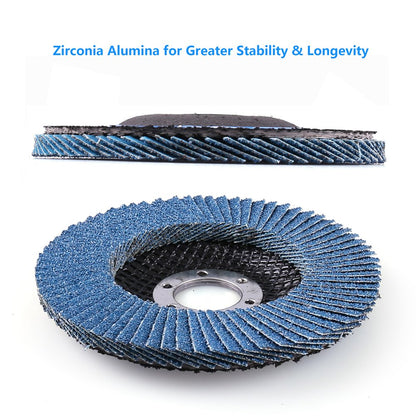 LotFancy 80 Grit Flap Discs, 4.5 Inch Sanding Grinding Wheels, 10PCS, Zirconia Alumina Abrasive