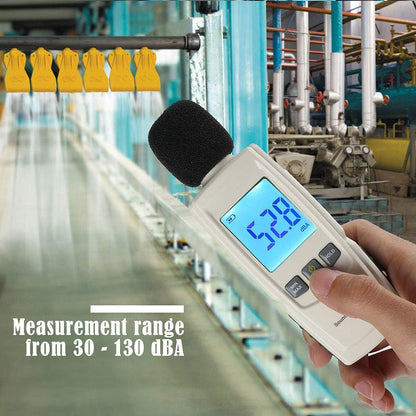 LotFancy Decibel Meter Sound Level Reader, DB SPL Meter Noise Detector, Range 30dba - 130dba with Max/Min Data Hold Function, Large Backlit LCD Display, Self-Calibrated Batteries Included