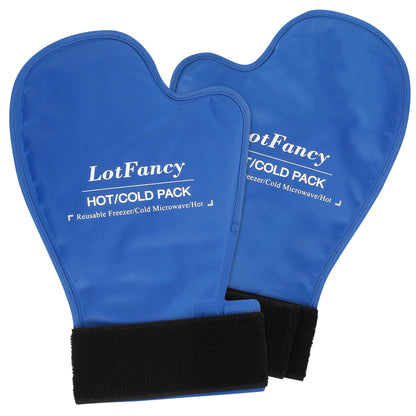 LotFancy Hand Ice Pack, 1 Pair, Hot Cold Therapy Gloves, Reusable Cool Heat Cold Mittens Compress for Hands Wrists Fingers, Gel Ice Gloves for Injuries, Arthritis, Carpal Tunnel Pain, Flannel Lining