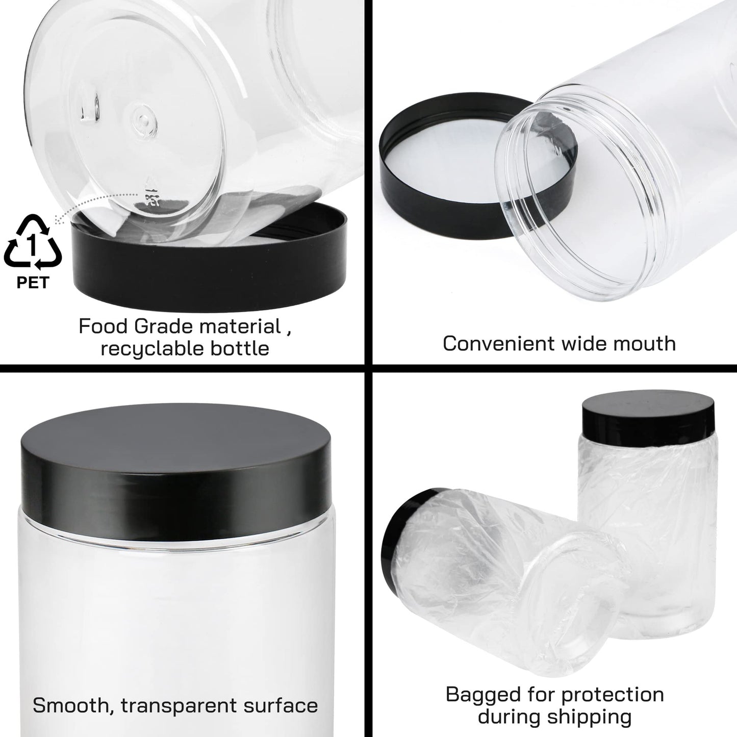 LotFancy plastic jars with lids