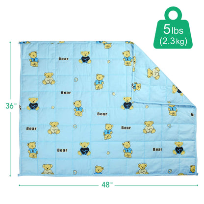 Weighted Blanket for Kids, 5 lbs 36”X48” Child Size, Soft Cooling Blanket, Heavy Blanket for Calm Sleeping, with Premium Glass Beads, Washable