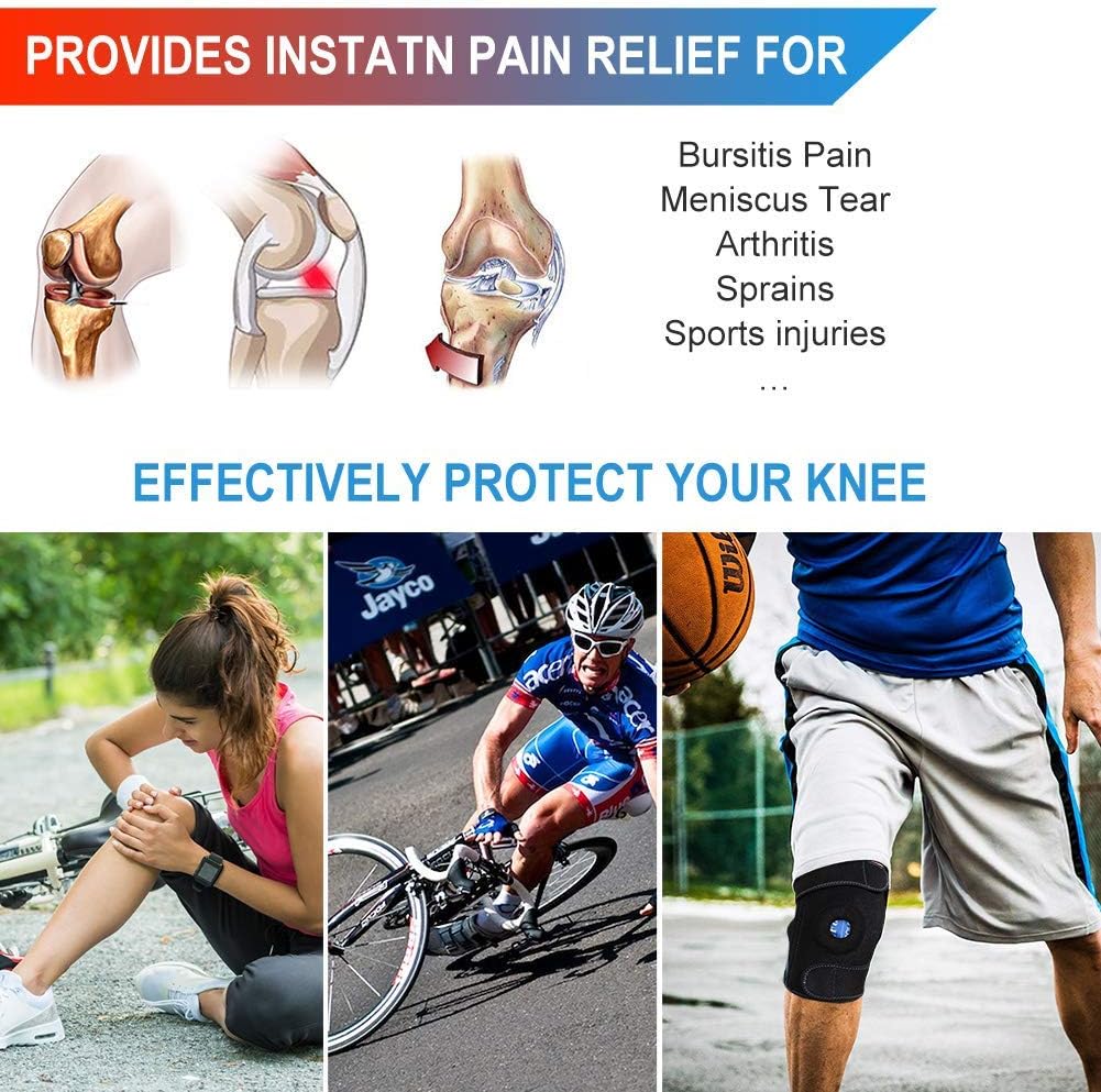 LotFancy Knee Ice Pack Wrap, Hot Cold Therapy Pack, with Knee Brace Support for ACL, Meniscus Tear, Orthopedic Injuries, Bursitis, Pain Relief, Arthritis, Tendonitis and Recovery