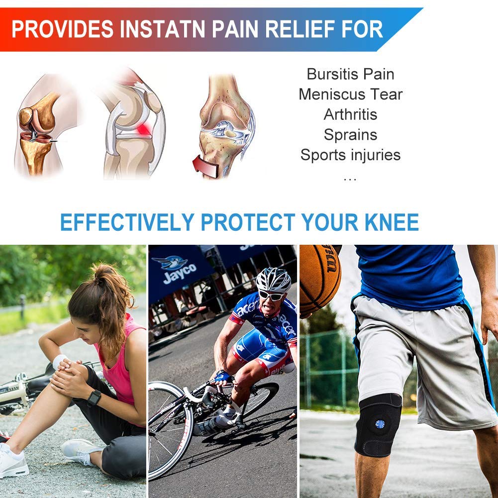 LotFancy Knee Ice Pack Wrap, Hot Cold Therapy Pack, with Knee Brace Support for ACL, Meniscus Tear, Orthopedic Injuries, Bursitis, Pain Relief, Arthritis, Tendonitis and Recovery