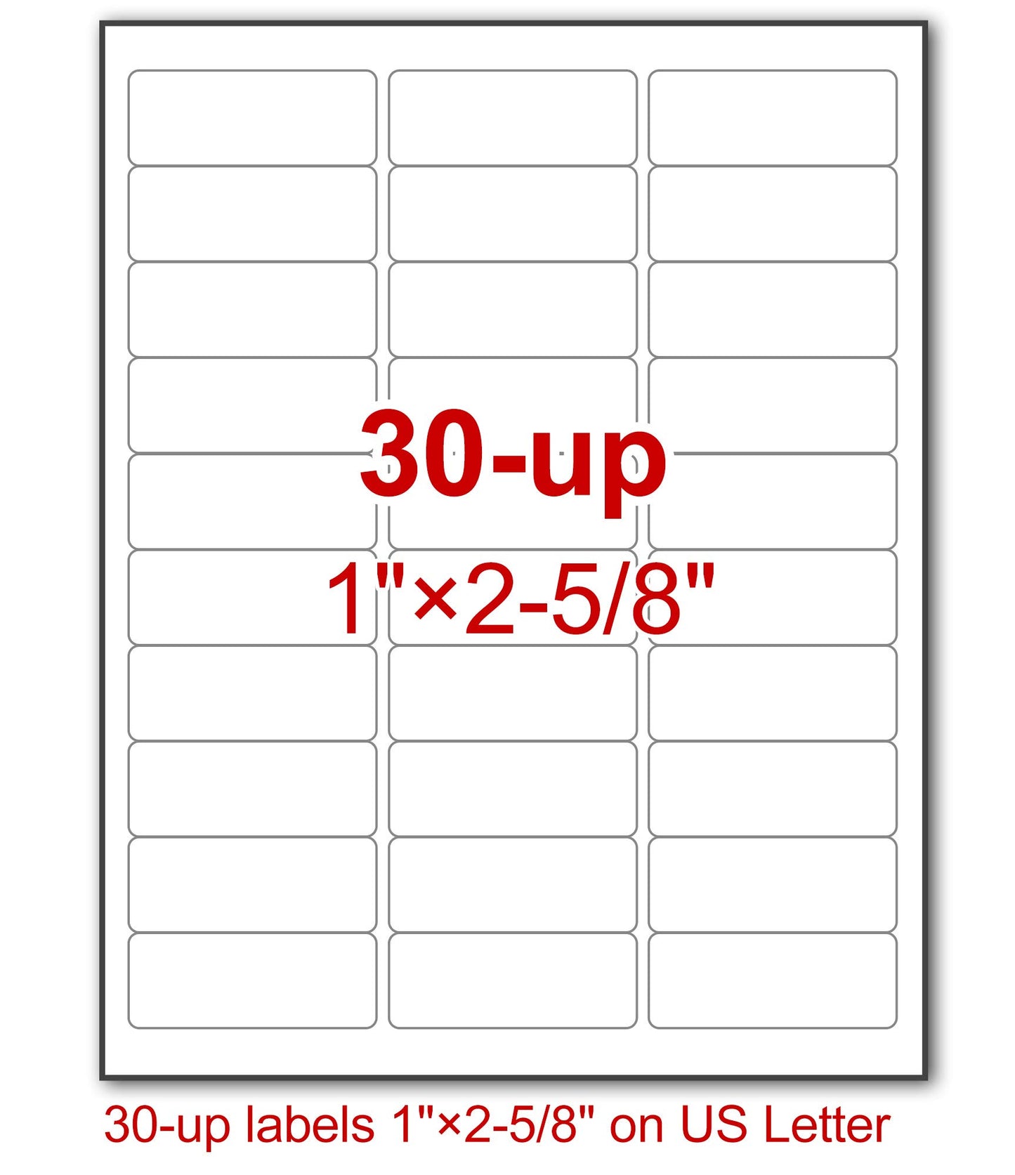 30-UP Address Mailing Shipping Labels by LotFancy - 1" X 2-5/8" 3000 Blank White Stick Labels for Laser/Ink Jet Printer