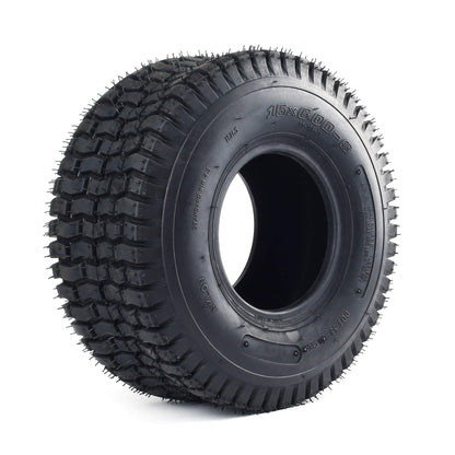 15x6.00-6 15x6x6 15-6-6 Turf Tubeless Tire Replacement for Lawn Tractor Riding Lawn Mower Golf Cart, 4 Ply Rated, Tire Only