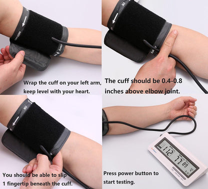 LotFancy FDA Approved Auto Digital Arm Blood Pressure Monitor,Large LCD Display,Irregular Heartbeat Detection, 60 Records,Average Latest 3 Records
