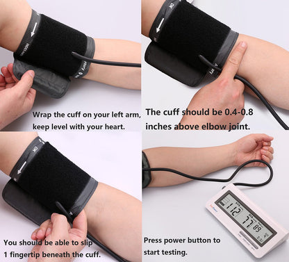 LotFancy FDA Approved Auto Digital Arm Blood Pressure Monitor,Large LCD Display,Irregular Heartbeat Detection, 60 Records,Average Latest 3 Records