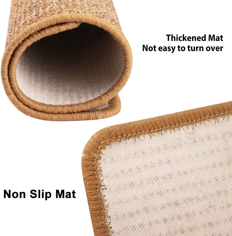 Cat Scratcher Mat, Natural Sisal Cat Scratching Carpet Pad, Floor Scratching Rug, Anti Slip Cat Scratching Mat for Cat Grinding Claws & Protecting Furniture