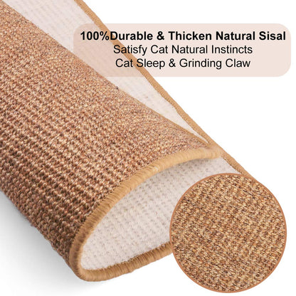 Cat Scratcher Mat, Natural Sisal Cat Scratching Carpet Pad, Floor Scratching Rug, Anti Slip Cat Scratching Mat for Cat Grinding Claws & Protecting Furniture