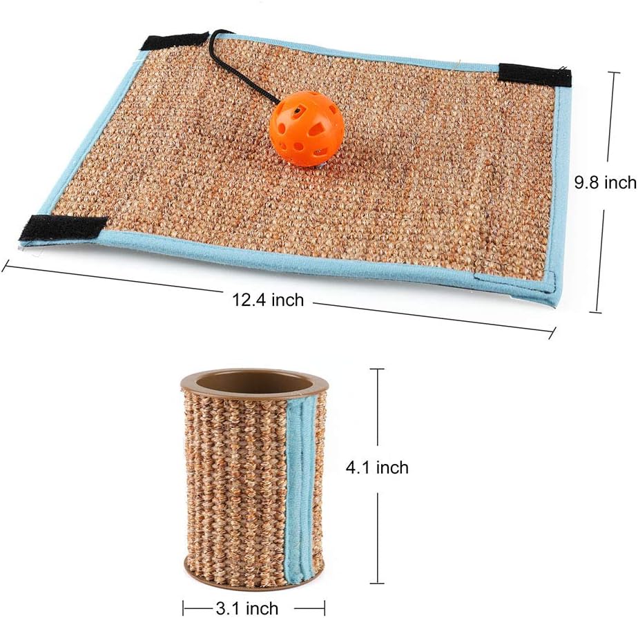 Cat Scratcher Mat, Natural Sisal Cat Scratching Carpet Pad, Floor Scratching Rug, Anti Slip Cat Scratching Mat for Cat Grinding Claws & Protecting Furniture