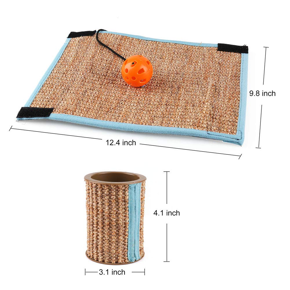 Cat Scratcher Mat, Natural Sisal Cat Scratching Carpet Pad, Floor Scratching Rug, Anti Slip Cat Scratching Mat for Cat Grinding Claws & Protecting Furniture