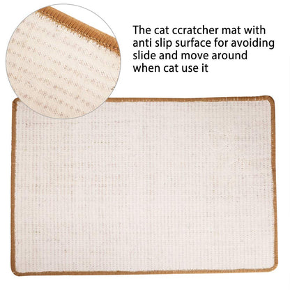 Cat Scratcher Mat, Natural Sisal Cat Scratching Carpet Pad, Floor Scratching Rug, Anti Slip Cat Scratching Mat for Cat Grinding Claws & Protecting Furniture