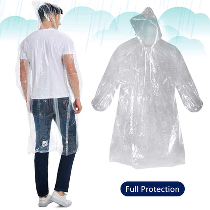 Rain Poncho for Adults and Kids, 5PCS Clear Raincoats with Drawstring Hood, Disposable Rain Coats for Women Men, Emergency Rain Gear for Travel Outdoors Hiking Camping, 3 for Adults and 2 for Kids