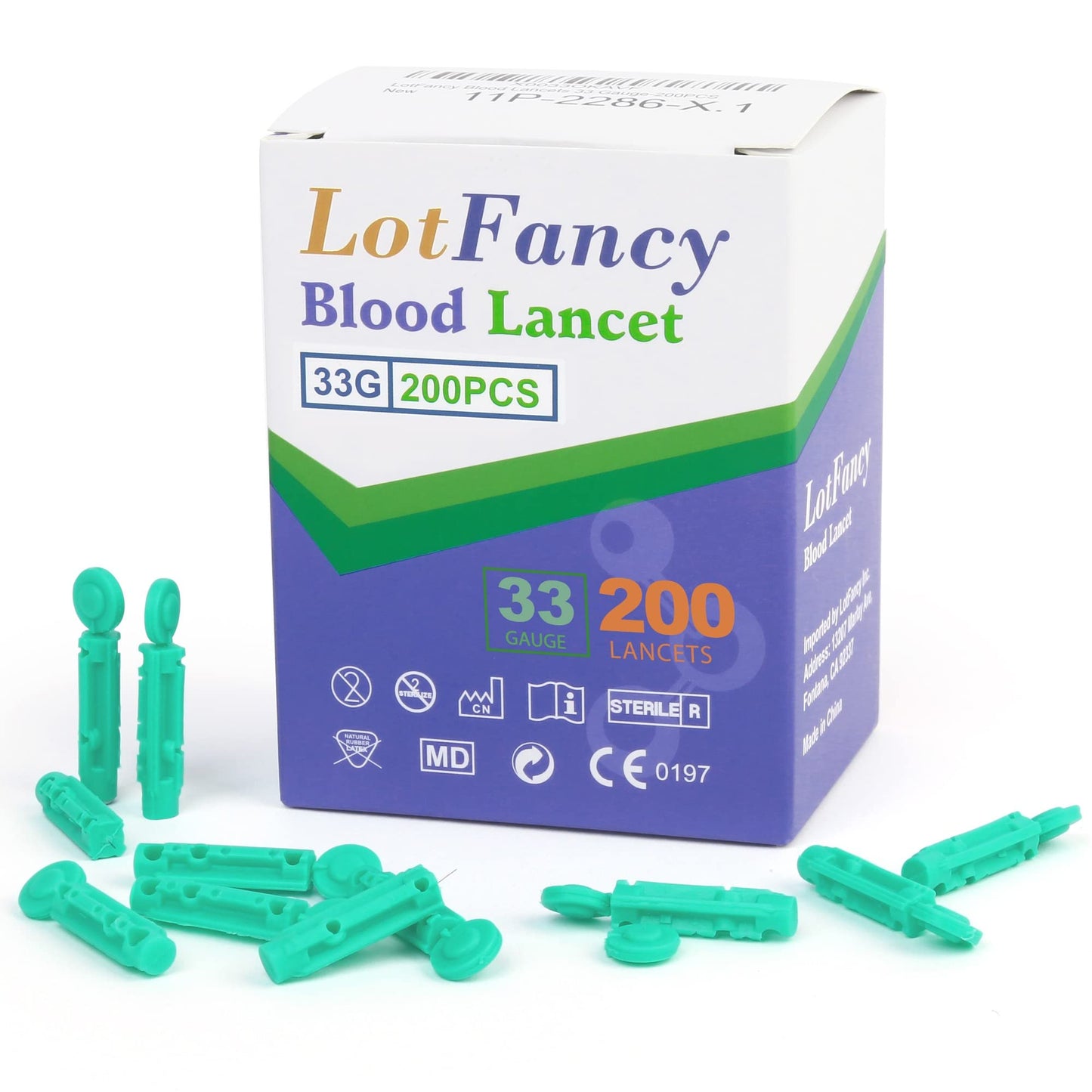 LotFancy Lancets for Diabetes Testing, 33 Gauge, Twist Top Lancets for Glucose Blood Testing, Sterile, Disposable