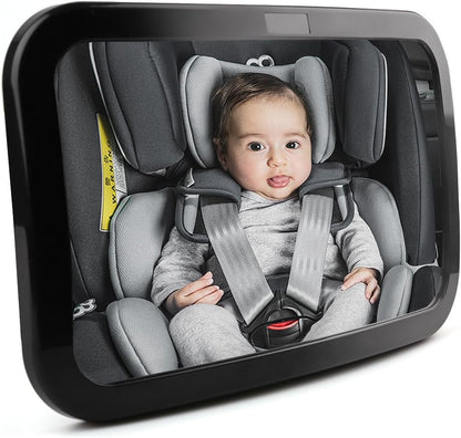LotFancy Baby Car Mirror, Shatterproof Backseat Mirror, Crystal Clear View of Infant in Rear Facing Car Seat, 360° Adjustable View, Safe, Secure, Non-glass