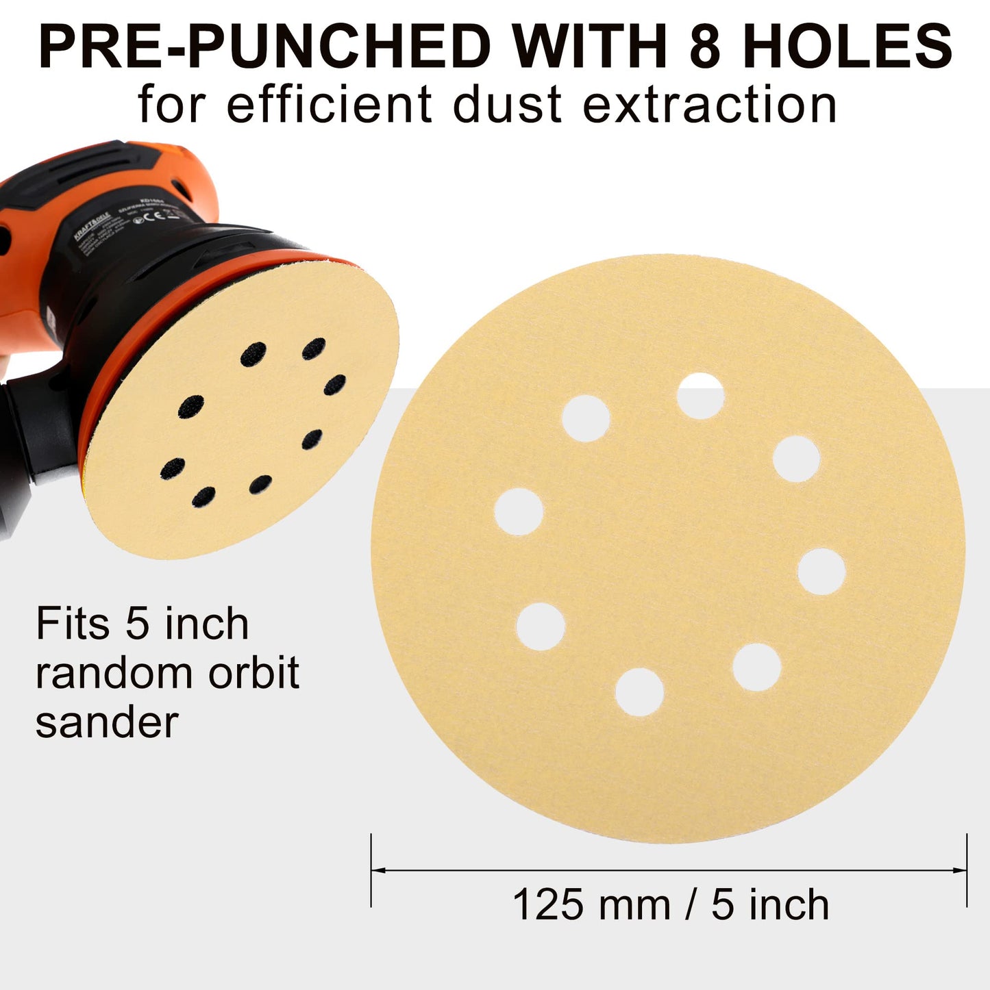 LotFancy Dustless Hook-and-Loop Sanding Disc Sander Paper