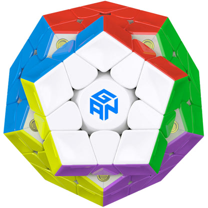 GAN Megaminx M, 3×3 Magnetic Speed Cube, Gans Megaminx M Stickerless 3 by 3 Magic Cube, Pentagonal Dodecahedron Concave Shape Puzzle Toy