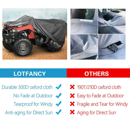 LotFancy All Weather ATV Cover, Waterproof Dust Sun Wind Proof Outdoor ATV UV Cover, Durable Quad Storage Protection
