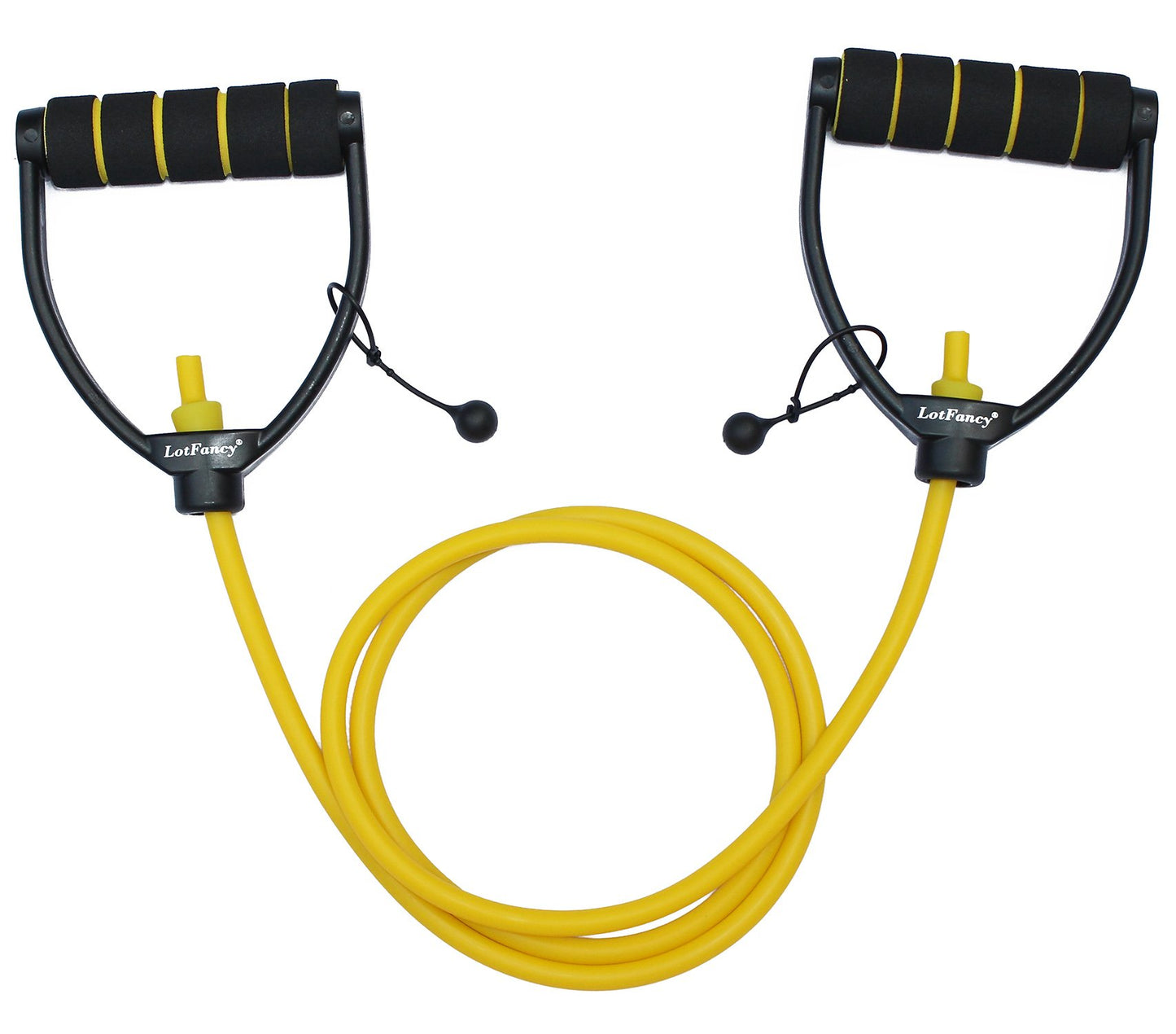 LotFancy Exercise Resistance Band Adjustable Workout Band Tube with Foam Handles, 59-Inch Length, for Fitness Gym Yoga Boxing Training