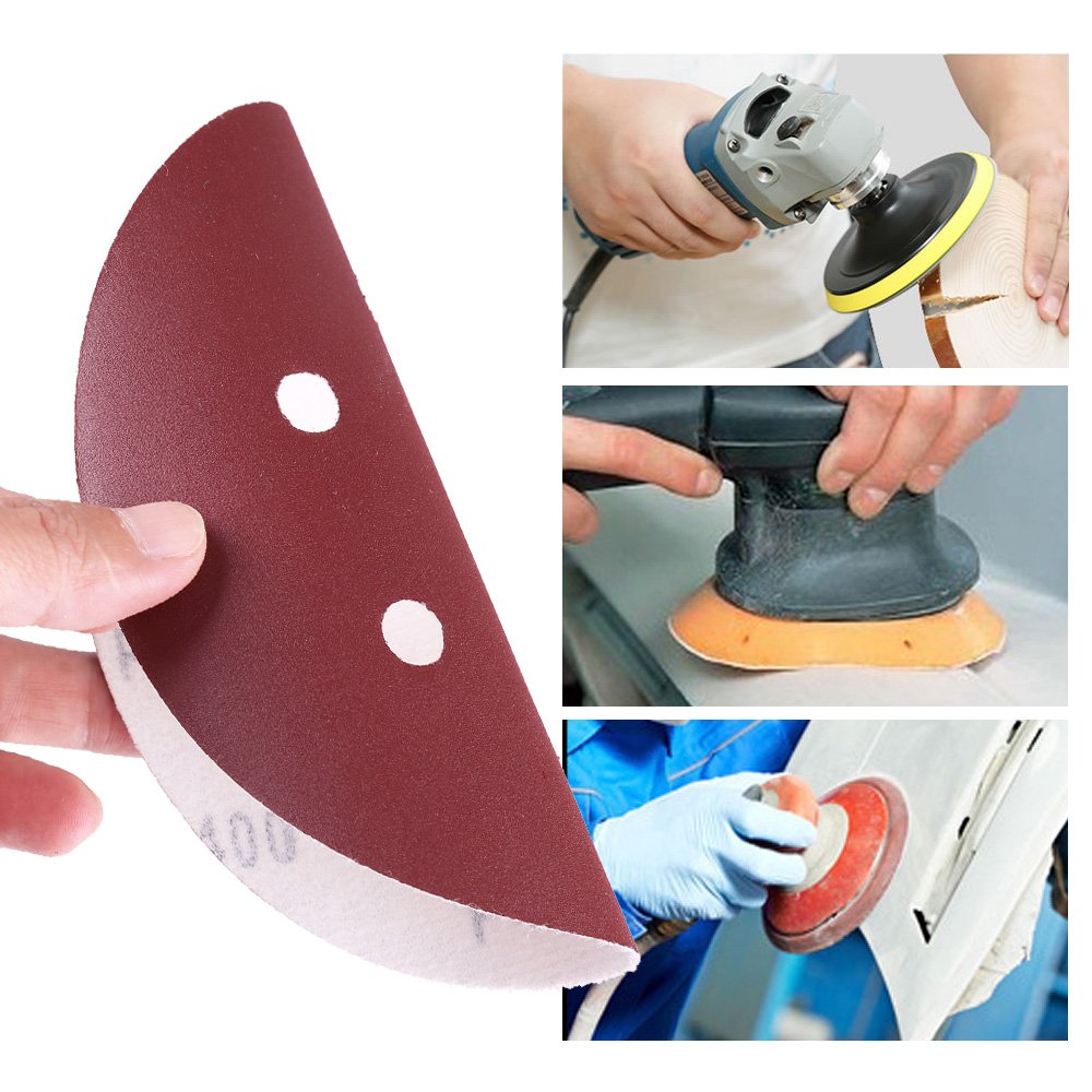 6in 6 Holes Sanding Disc, 400 Grit Hook and Loop Sandpaper, Random Orbital Sander Paper by LotFancy, Pack of 90