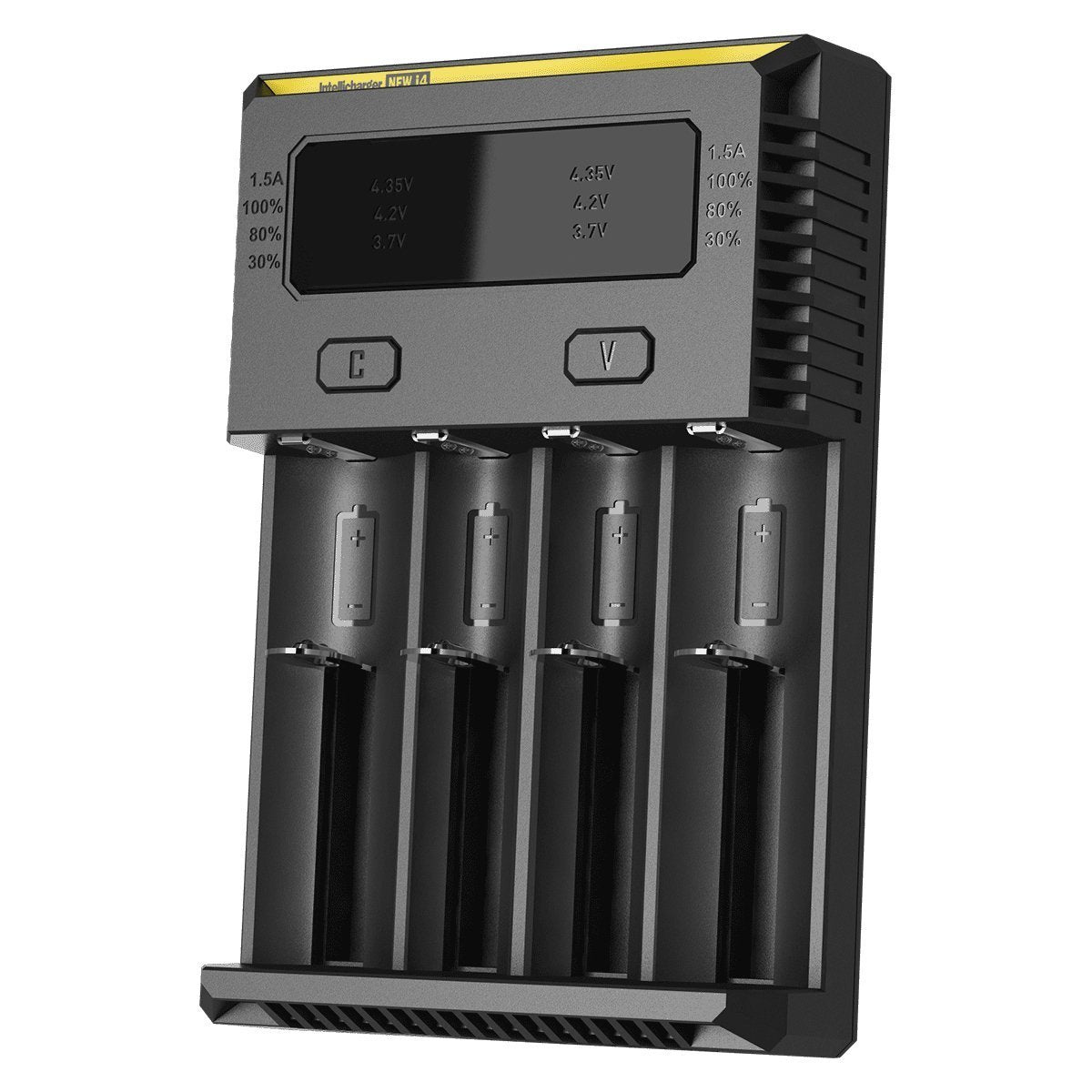 LotFancy D4 Charger with Integrated LCD Panel Clearly Displays for Li-ion Ni-MH and Ni-Cd Rechargeable Batteries