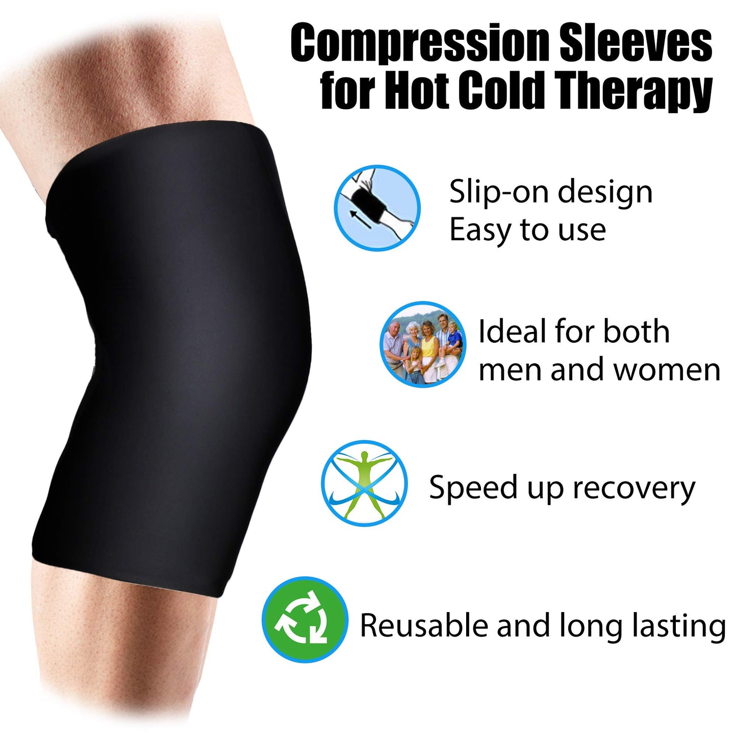 Hot Cold Compression Sleeve for Therapy, LotFancy Elbow Brace Support, Gel Ice Pack Wrap for Injuries, Arthritis, Tendonitis, Sports Recovery, Pain Relief for Arm, Ankle, Knee, Calf, Muscles & Joints