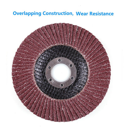 60 Grit Flap Discs - 10PCS 4.5” x 7/8” Sanding Grinding Wheels by LotFancy, Aluminum Oxide Abrasive, Type #27