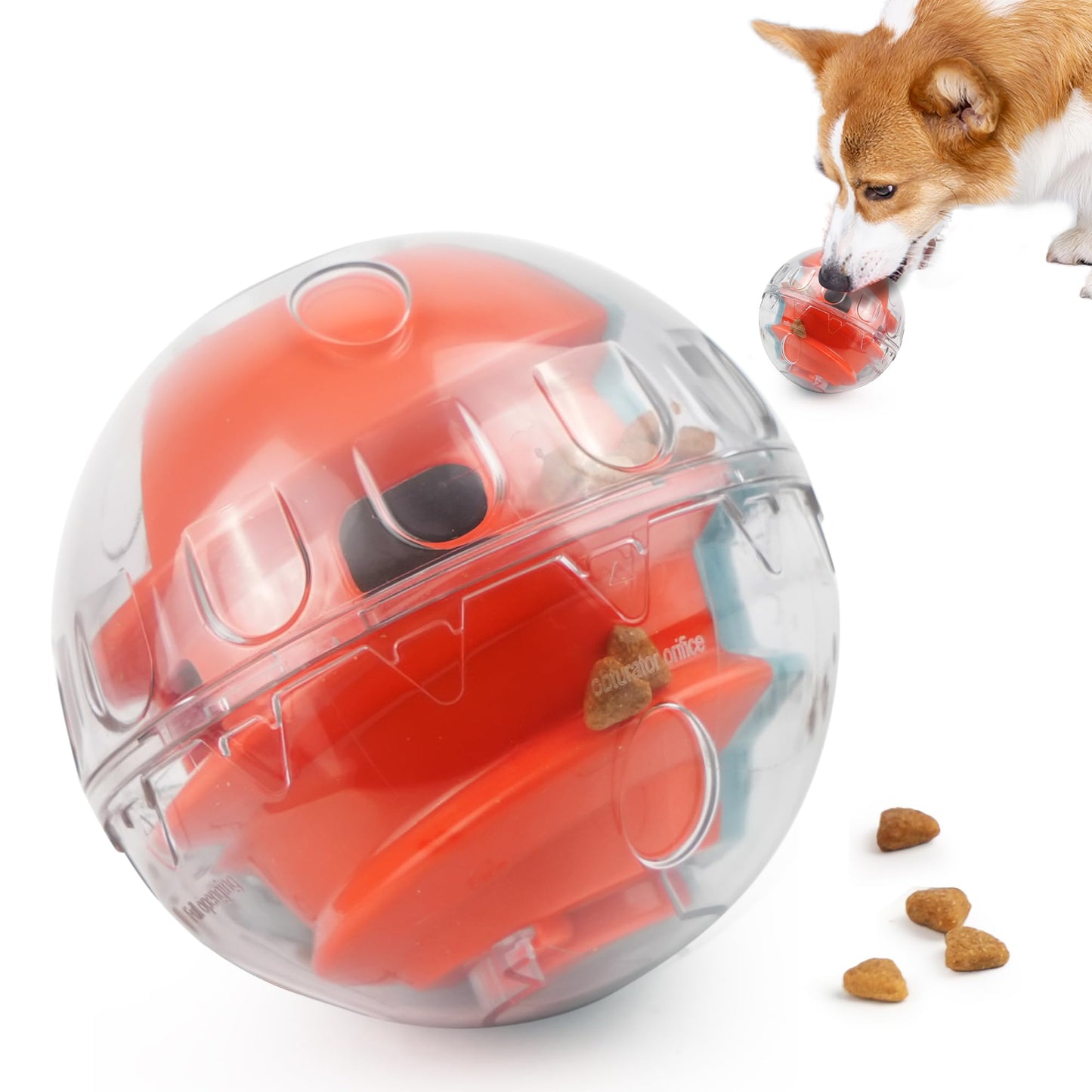 Prime Pets Dog Treat Ball, Adjustable Food Dispensing Toys, Slow Feeder Treat Ball