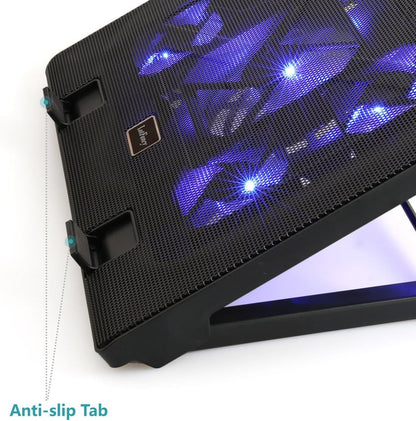 LotFancy Laptop Cooler Cooling Pad with 5 Quiet Fans for 12-17" Notebook, Dual USB Ports