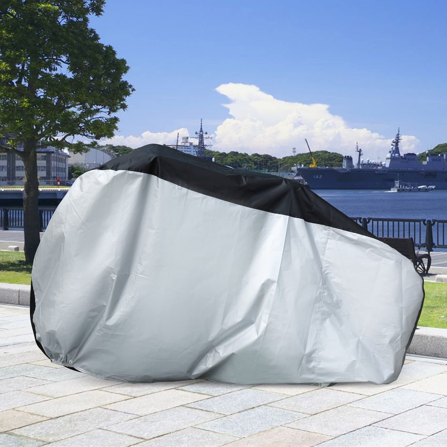 LotFancy Bike Cover, Outdoor Storage Waterproof Bicycle Cover for Mountain Road Bike, Rain UV Snow Dust Wind Proof