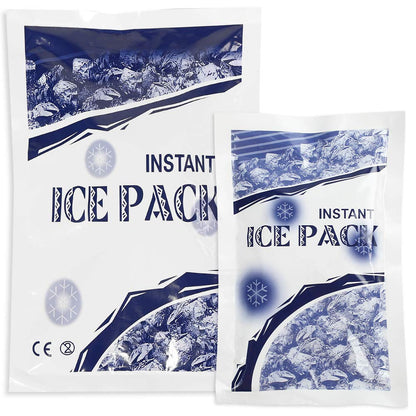 LotFancy Instant Ice Pack, 12PCS Disposable Cold Packs, Cold Therapy Compress for Emergency First Aid, Sports Injuries, Swelling, Toothaches, Sprains, 6 Small and 6 Large